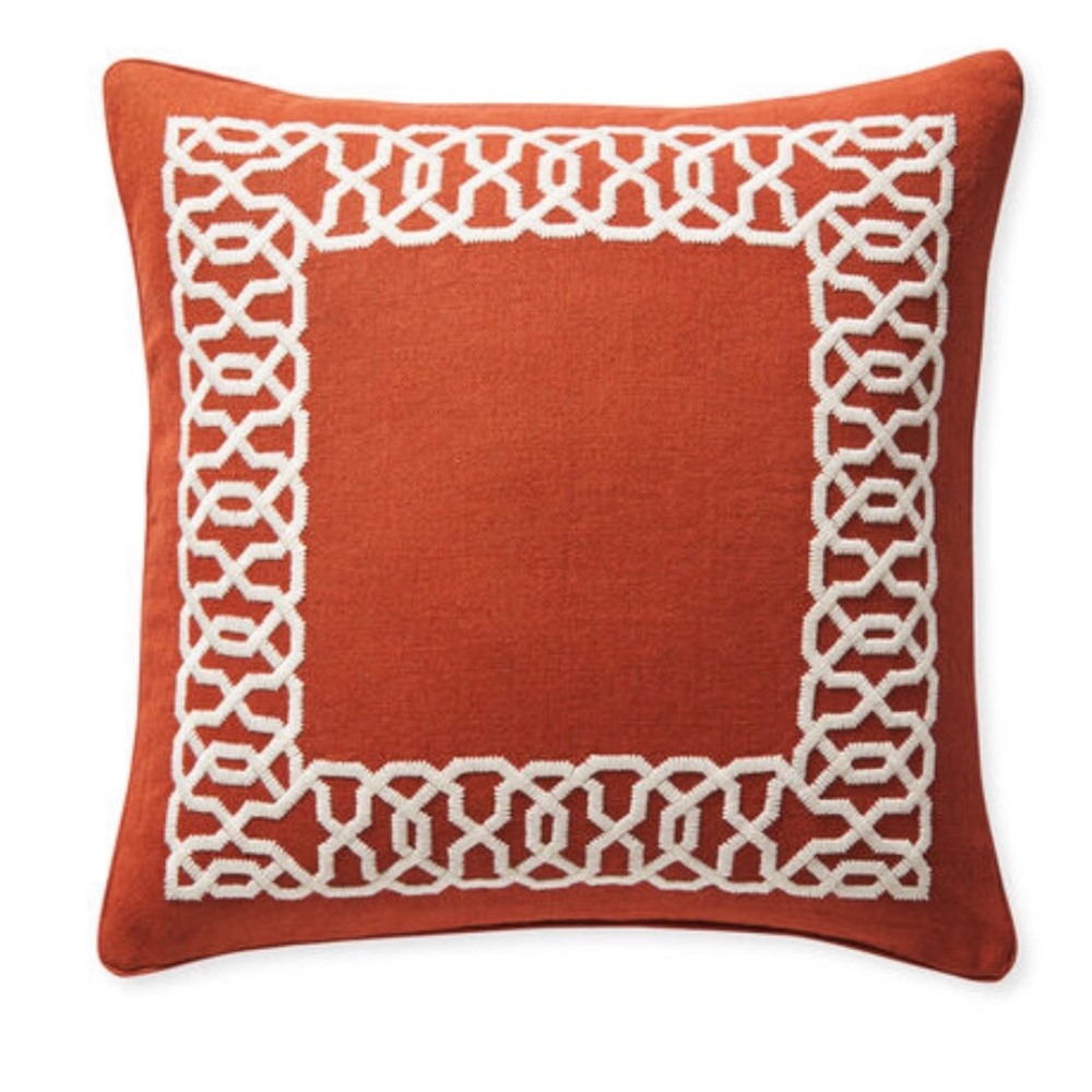 Serena & Lily Jetty Terrecotta Pillow Cover 24 x 24”